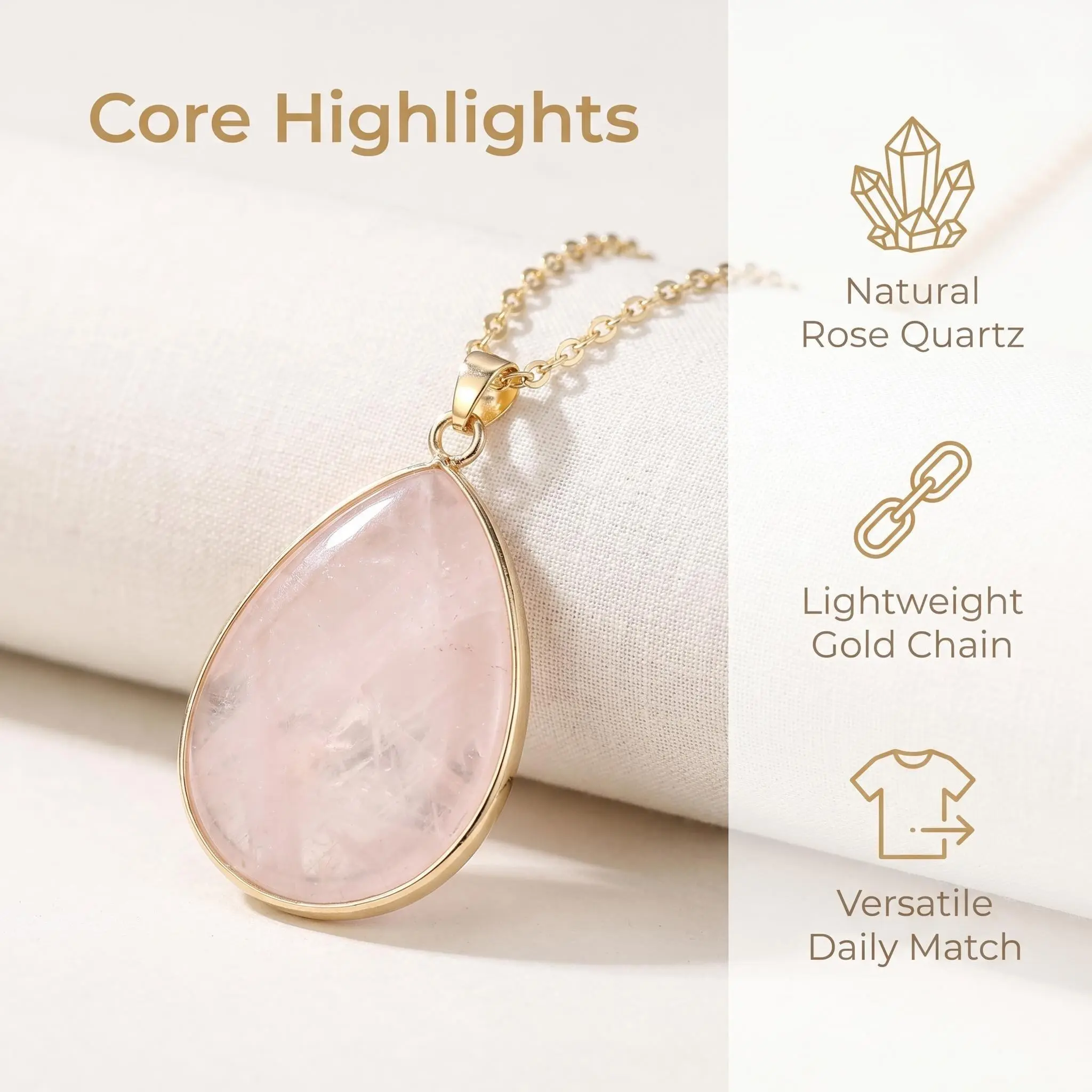 Women's Boho Multi-Color Natural Stone Teardrop Pendant Necklace - 50cm Adjustable, High Color Retention Plated, Hypoallergenic Costume Jewelry