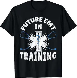 100% Cotton EMS First Responder Tee Future EMT Gift Funny Ambulance T-Shirt