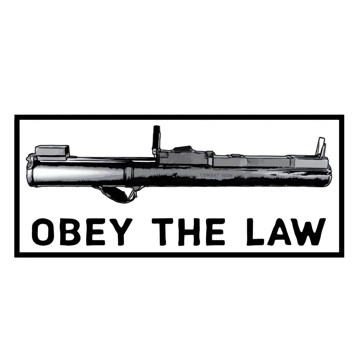 COMBAT IRON Obey The Law Rocket Launcher Decorative Decal - Universal Waterproof Vinyl Car Sticker, Truck Sticker for Truck, Waterproof Vinyl Decals