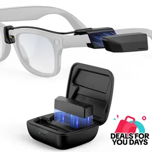 Transnovo Meta Glasses Charger,0.7oz Lightweight & 2 Batteries Available, Rayban Meta Charger For Meta Wayfarer Meta Skyler,Fast Charger For Meta Glasses Gen1 & Gen2#DealsForYouDays