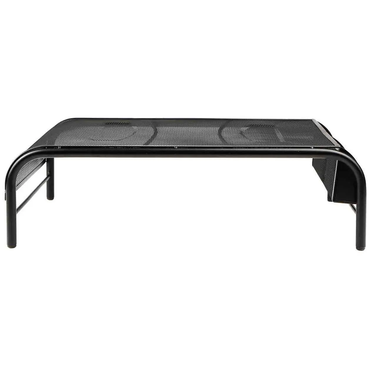 Metal Mesh Monitor Stand with Storage Compartments