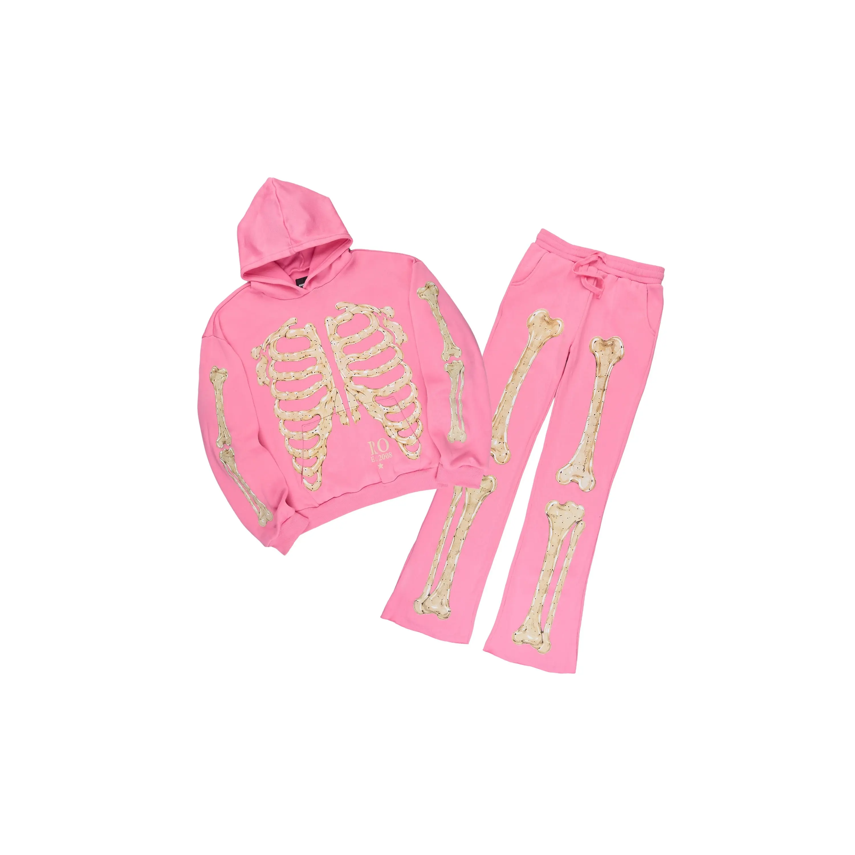 Girls Vermy Bubblegum Stacked Hoodie Track Set