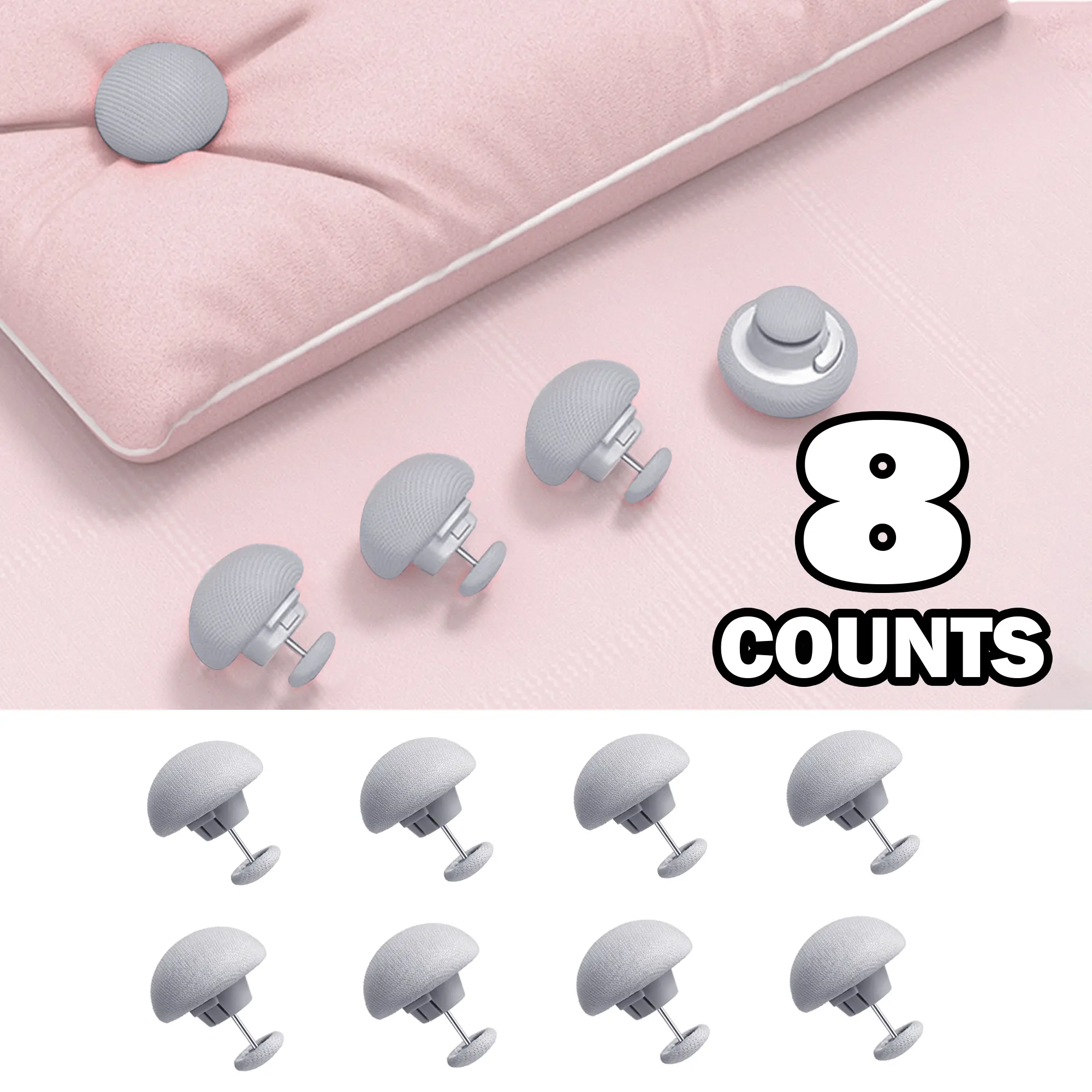 8 Counts Duvet Clips, Quilt Fixing Clips, Classic Linen Double Sided Pin Fasteners, Quilt Corner Buckle Duvet Holder Clip for Duvet Cover, Skin-Friendly Cotton Wrap, Works for Curtains & Pillows