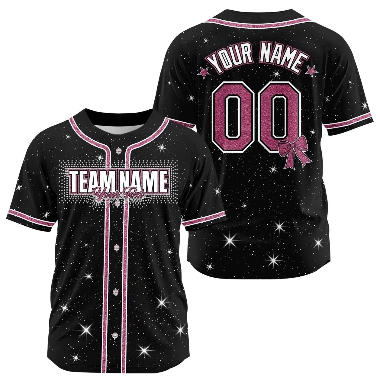 Custom Cheer Sparkle  Baseball Jersey, Printed Rhinestones Glitter Name Number Logo, Black Gold Team Jersey, Cheer Shirts, Cheerleader Gift