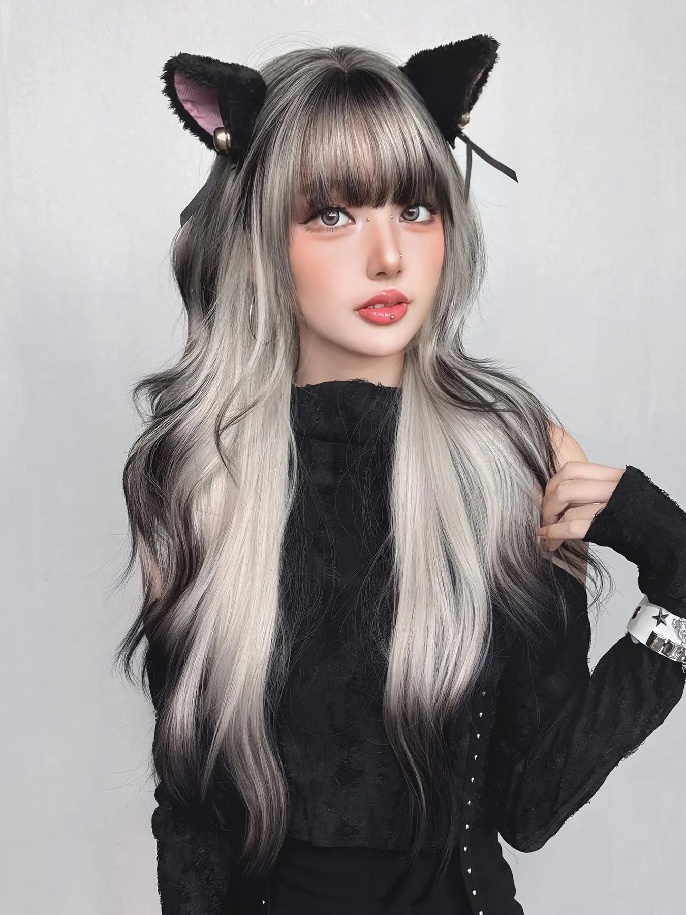 30 Inch Long Wigs for Women, Fashion Fluffy Wigs, Gorgeous Fluffy Wave with Bangs Wigs, Synthetic Wavy Hair Wigs, Synthetic Full Machine Wigs for Party, Daily Use