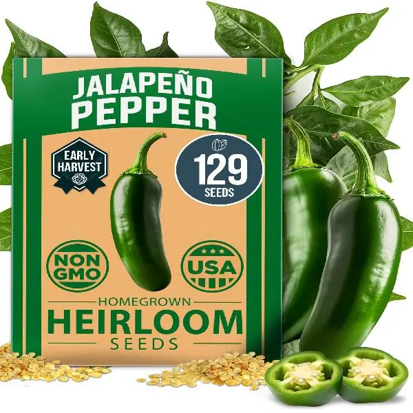 Jalapeno Pepper Seeds (Capsicum annuum) – Heirloom Seeds, High Germination, Easy to Grow, Early Harvest Hot Peppers