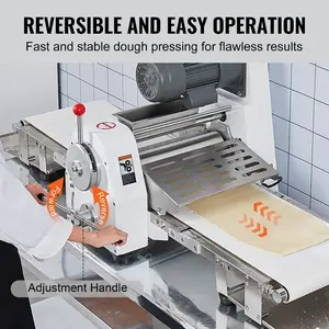 VEVOR Commercial Dough Sheeter Machine, 19.7-Inch Reversible Puff Pastry Sheeter and Fondant Roller, Electric Dough Roller 0-1.4 Adjustable Thickness, Folding Dough Sheeter for Bakeries, Pastries