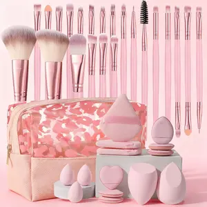 37-Piece Makeup Set, Makeup Tool Set, Includes Brushes, Beauty Sponges, Powder Puffs, Travel-Friendly Design, Ideal for Foundation and Eyeshadow