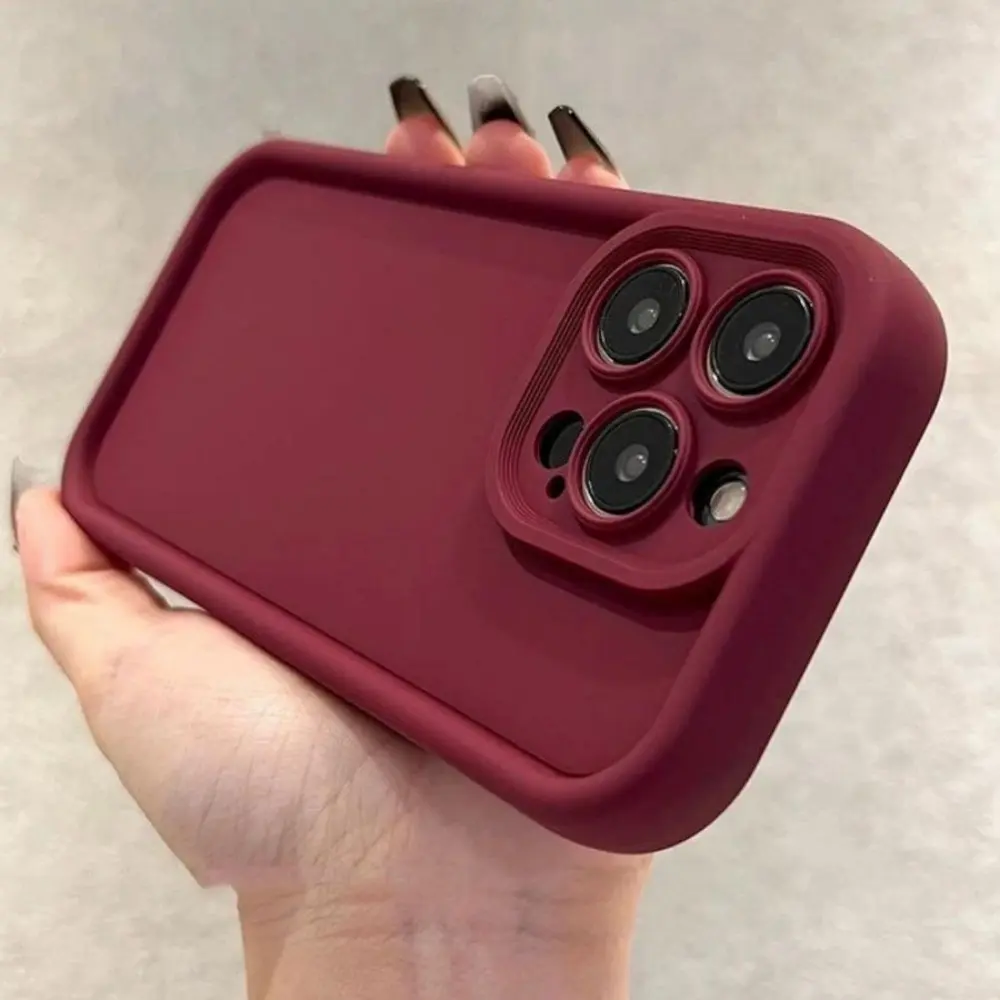 Simple Solid Color Silicone Phone Case For iPhone 17 Pro Max 16 15 14 13 12 11 Cute Candy Camera Protection Shockproof Back Cover