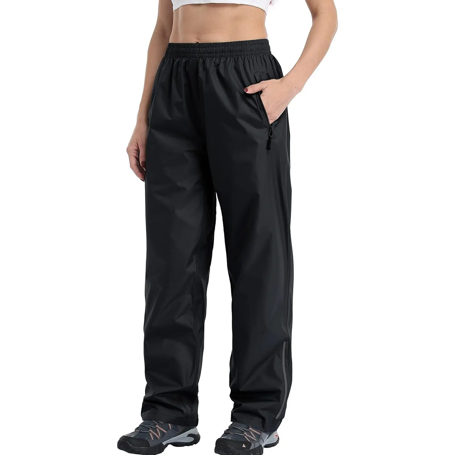 Women's Rain Pants Waterproof Hiking Pants, Lightweight Windproof Rain Over Pants for Golf, Fishing, Hiking