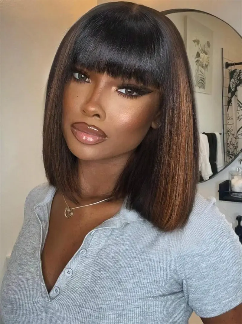 bob wig with bangs - TikTok Shop display picture 1