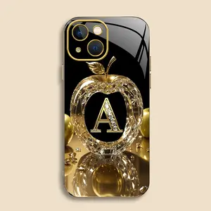 Suitable for [iPhone 15] New high-end gold letter electroplated gold edge mobile phone case new business simple explosion-proof mobile phone case affordable anti-fall anti-fingerprint 995