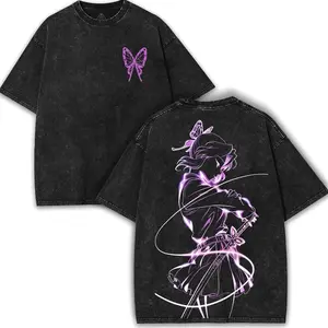 Shinobu x Demon Slayer Vintage Washed Anime Tee – Oversized Heavyweight Graphic Collector Streetwear Drop S6H