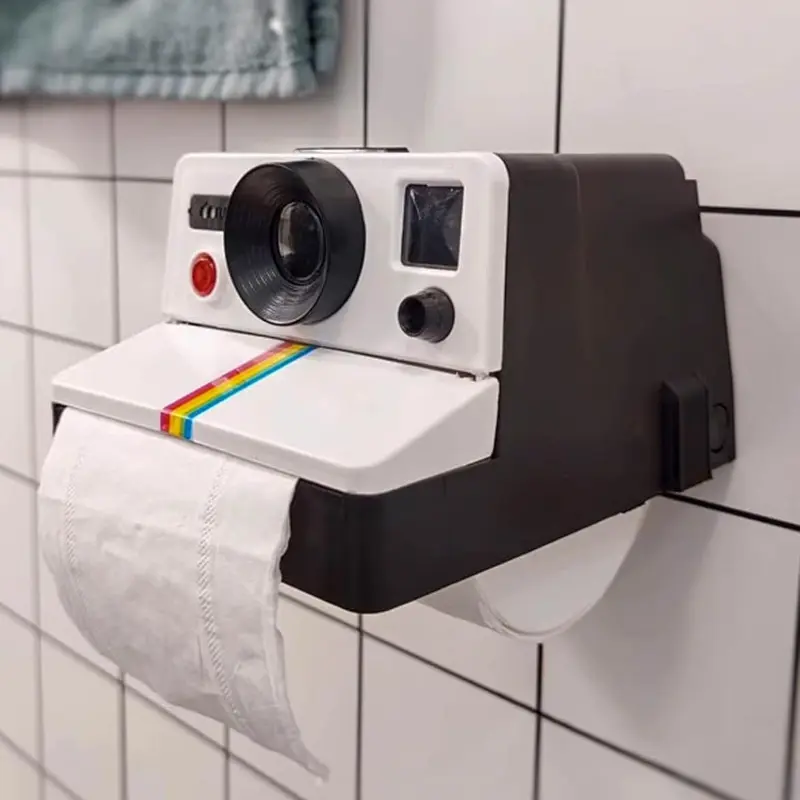 [1pc Retro Camera Toilet Paper Holder] Durable ABS Resin Bathroom Tissue Dispenser, Quirky Look Home Decor Accessory, Playful and Nostalgic Unique Gift Idea, Practical Addition for Bathroom Decorations