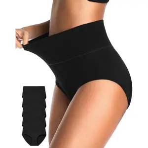CULAYII Tummy Control Underwear for Women High Waisted Panties Full Coverage Cotton Postpartum Briefs Stretch Ladies Undies