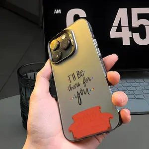 Warner Bros. Friends TV Show Phone Case for iPhone 16/ 15/ 14/ 13/ 12/ 11 Pro Max/ XS/ XR/ 8/ 7, Anti-Slip/ Shockproof Soft TPU Cover - I'll Be There for You