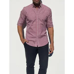 The Gingham Poplin - Oxblood Gingham Poplin