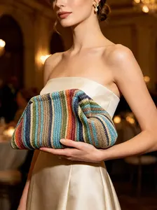 New Korean style knitted crossbody bag for women, solid color, versatile, mobile phone coin purse, simple and portable knitted clutch dumpling bag, evening bag. summerwins