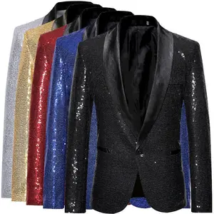 Sequin Personality Male Singer Dress Performance Gold Suit Jacket Host Nightclub DJ Clothing Studio Suit Men
