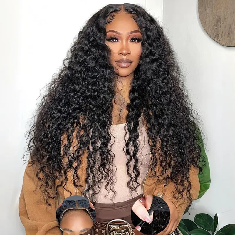 Bling Hair Glueless Wig Human Hair Deep Wave 13x4 13x6 Drawstring Glueless Wig Human Hair Ready To Wear 6x4 5x5 Lace Closure Wigs for Women 13x4 13x6 Transparent Lace Front Wig