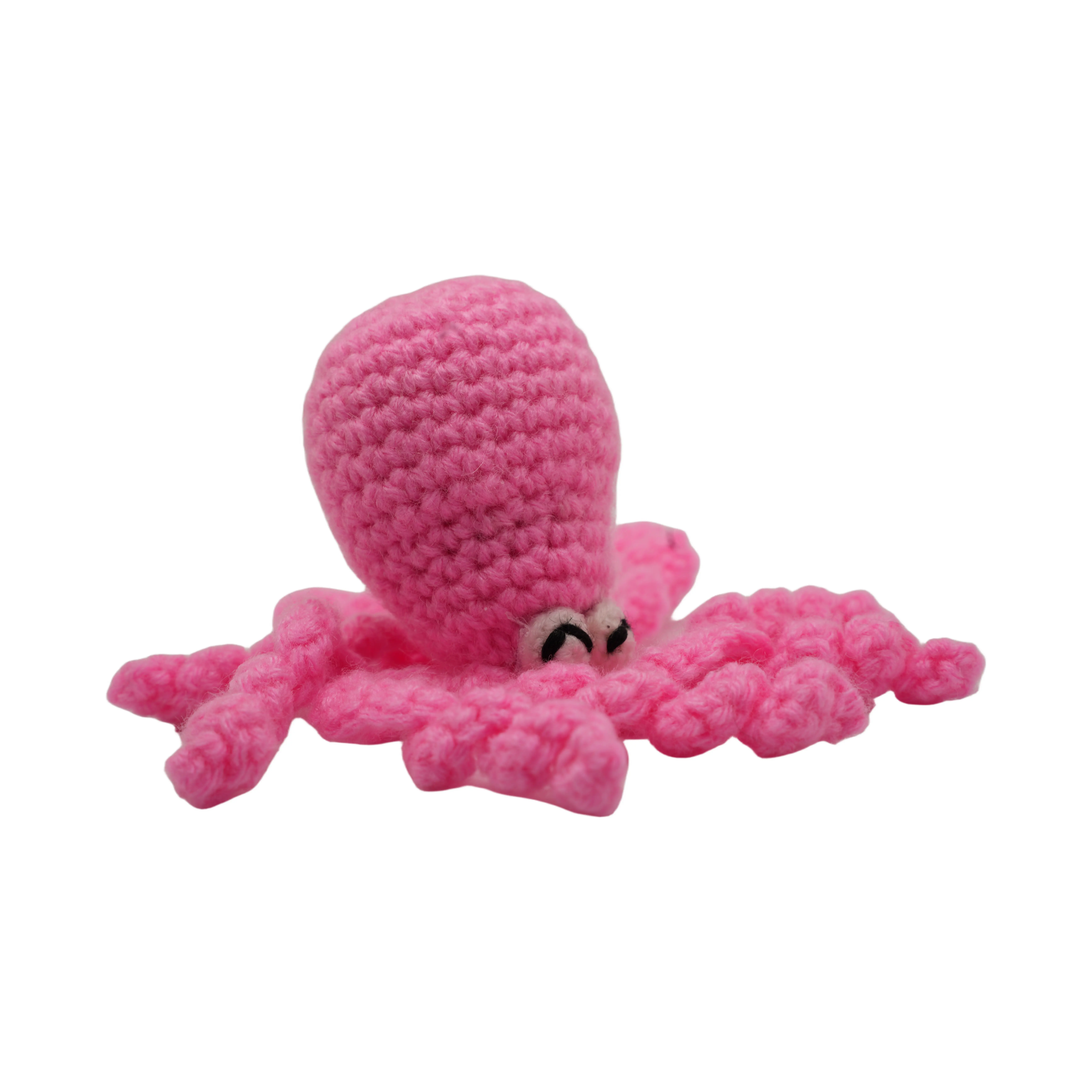 Handmade Crochet Yarn Octopus Figurine - Unique Ocean Animals Home Decor Statue, Cottagecore Desk Accent, House Decoration Gift for Adults, Car Dashboard-Backpack Charm, Yarn for Crochet Craft Piece