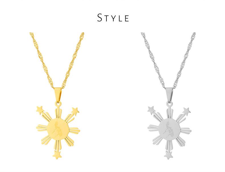 GGIRL Philippines Map Flag Pendant & Necklaces for Men & Women Filipino Souvenirs Jewelry