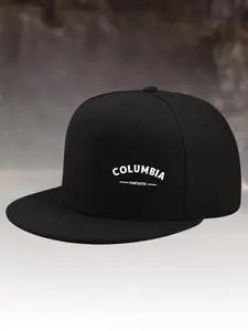 COLUMBIA Hip Hop Cap, Flat Brim Baseball Hat, UV Protection Adjustable Sports Hat, Breathable Printed Casual Unisex Style