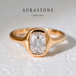 AURASTONE Synthetic Moissanite TAYLOR'S 2CT Old European-cut S925 sterling silver women's engagement/proposal ring
