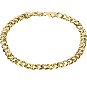 Gold Cuban Link Anklet Bracelet for Women Men, 7mm Wide 14K Gold / 18K Gold/White Gold Plated Diamond Cut Curb Chain Ankle Bracelets for Women Men 9 10 11 inches