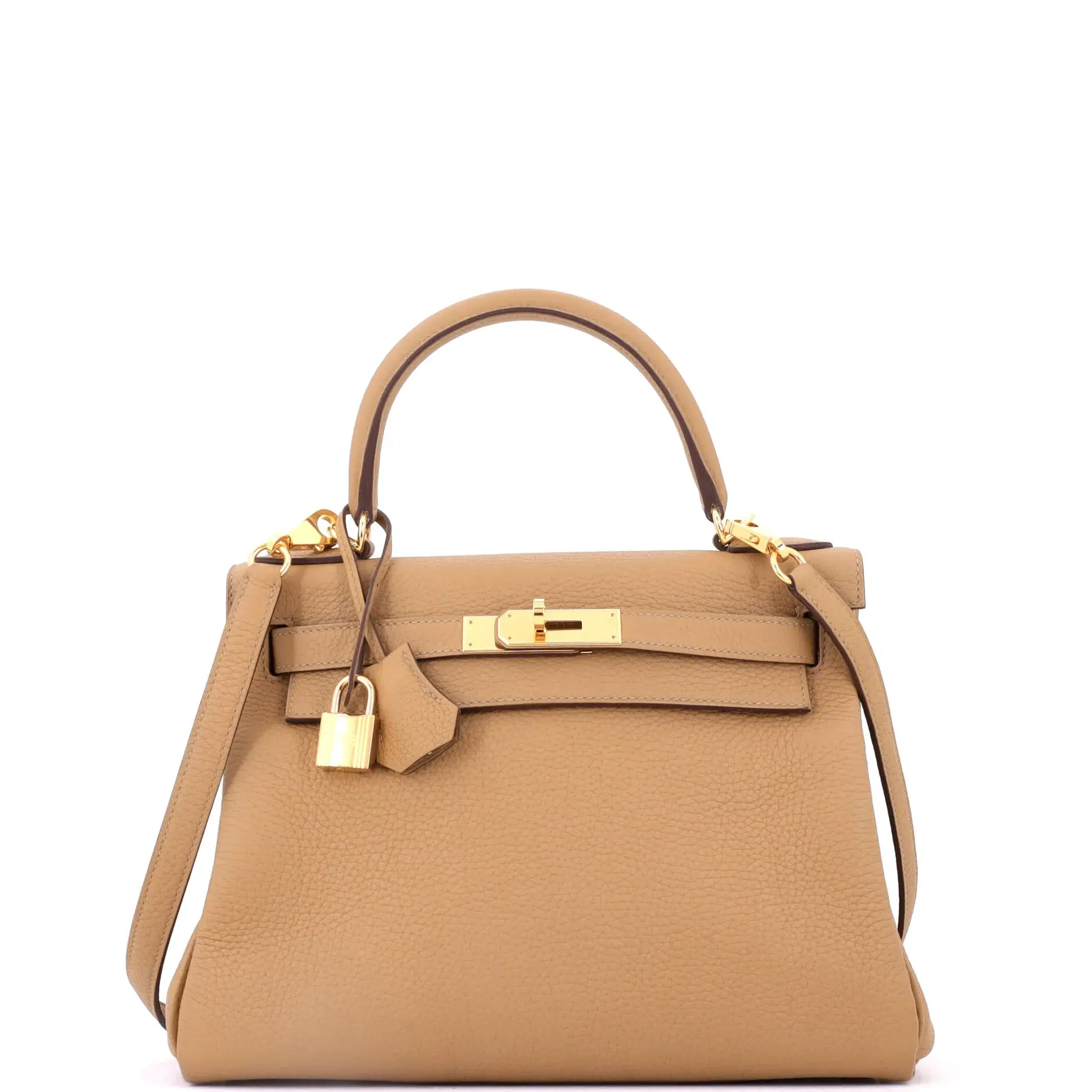 Pre-owned HERMÈS material Messenger Bags Hermes Kelly Handbag Biscuit Togo with Gold Hardware 28 by Rebag