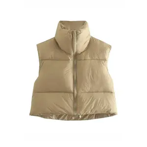 Cropped puffer vest