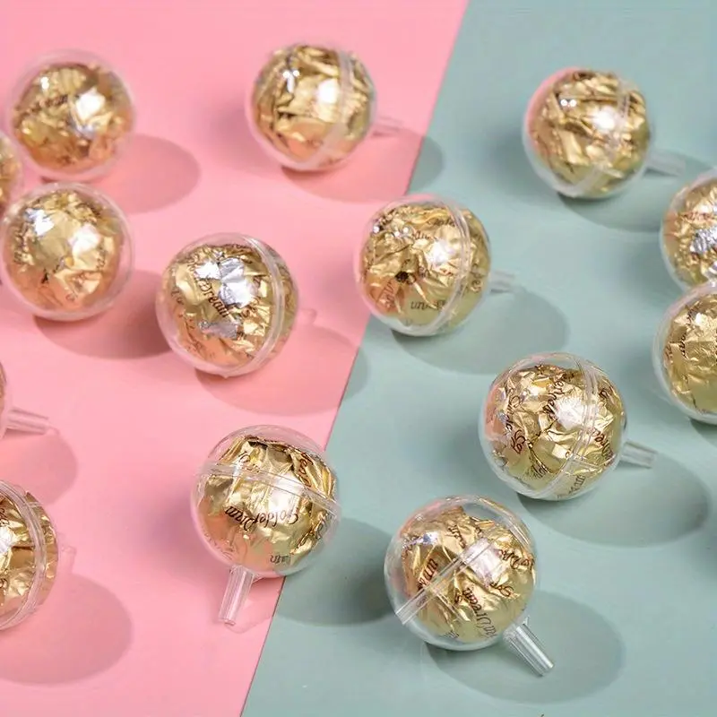 Clear Ball Shaped Gift Wrapping Ball, 20pcs/set DIY Chocolate Flower Bouquet Packaging Ball, Flower Bouquet DIY Materials, Snack Flower Packaging, Birthday Gift Box
