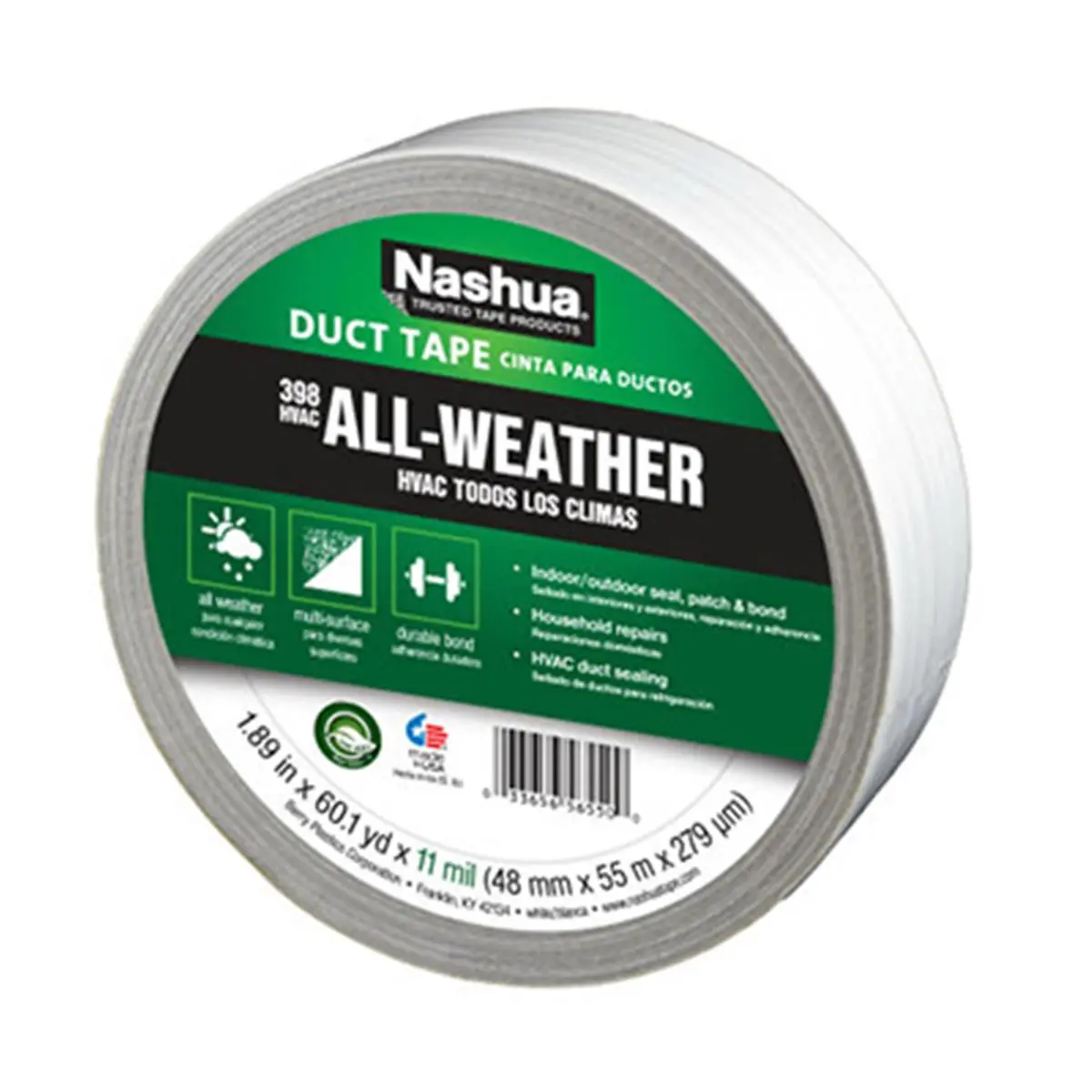 212 MAIN Professional Grade White HVAC Foil Tape - 1.89 in x 60 Yd, Foil Backing, Aggressive Adhesive System, Quick Stick Extreme Temperature Tape for Duct Sealing, Extreme Weather, Seal Ducts
