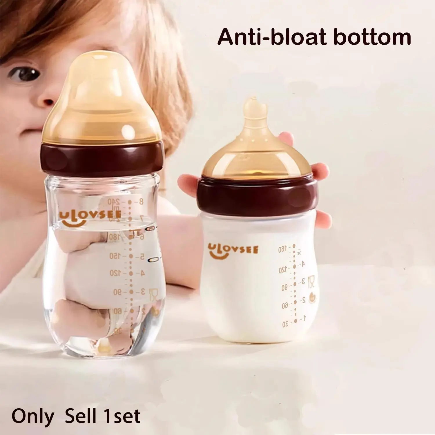 Natural Anti-Colic Baby Bottle for Infants 0-3 Months & 3-7 Months, Age Appropriate, Safe Comfortable Feeding Solution, Reduces Gas, Gas Reduction, Soft Design, Newborn Bottles
