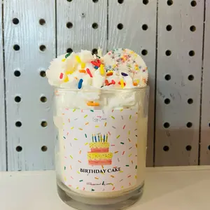Coconut soy wax birthday cake candle