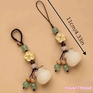 2pcs/Blessed Money Bag Phone Chain Pendant Lanyard Handmade Buddha Engraved Lucky Gift Wealth Bag