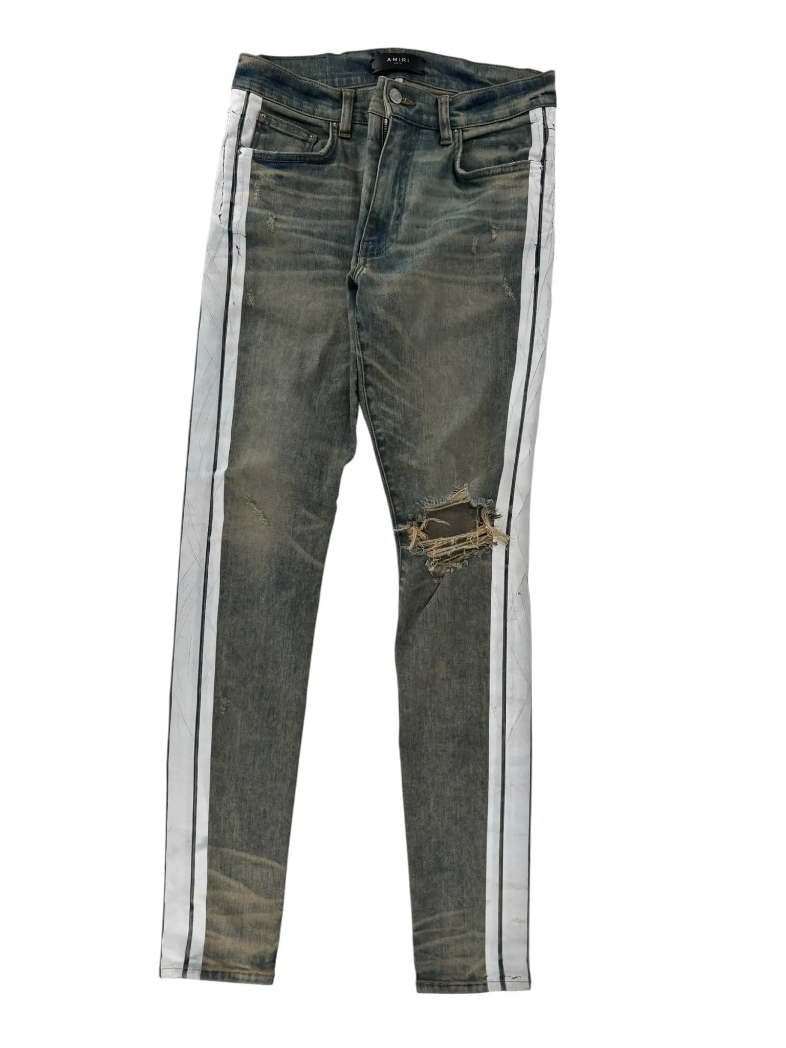 Amiri Skinny Jean White Side Pannel