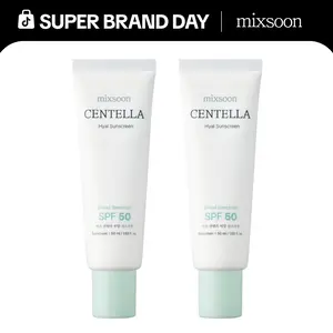 [mixsoon Official] Centella Hyal Sunscreen Duo SPF50 PA++++ - Non-Sticky, No White Cast, Lightweight, Smooth, Hydrating Daily UV Protection Moisturizer for Sensitive Skin