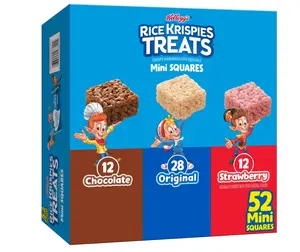 Rice Krispies Treats Mini Crispy Marshmallow Squares, Kids Snacks, Lunch Snacks, Variety Pack, 20.1oz Box (52 Bars)
