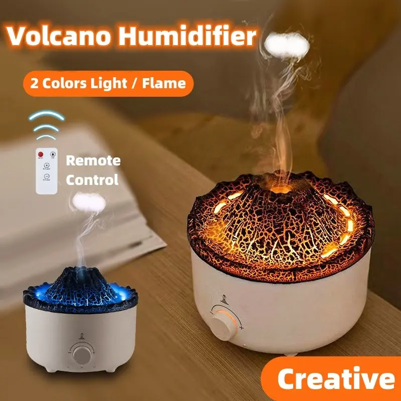 Small Simulated Flame Volcano Humidifier
