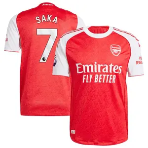 Unisex Soccer Arsenal Team #7Saka Champions League Playoffs 2026 Home On Field Jersey - red