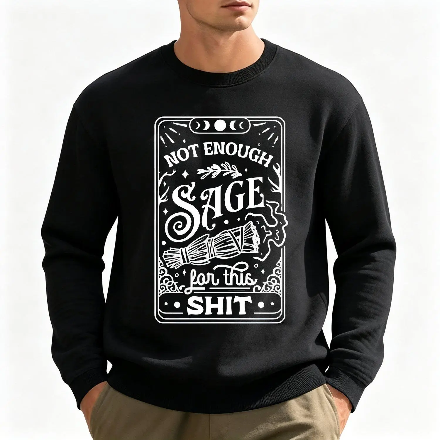 Mens Sweatshirts Not Enough Sage Hoodie Snarky Witch Tarot Hoodie Funny Tarot Card Hoodie Witchy Hoodie Meditation Hoodie Sarcastic Hoodie Hippie Style Pullover Casual Comfortable