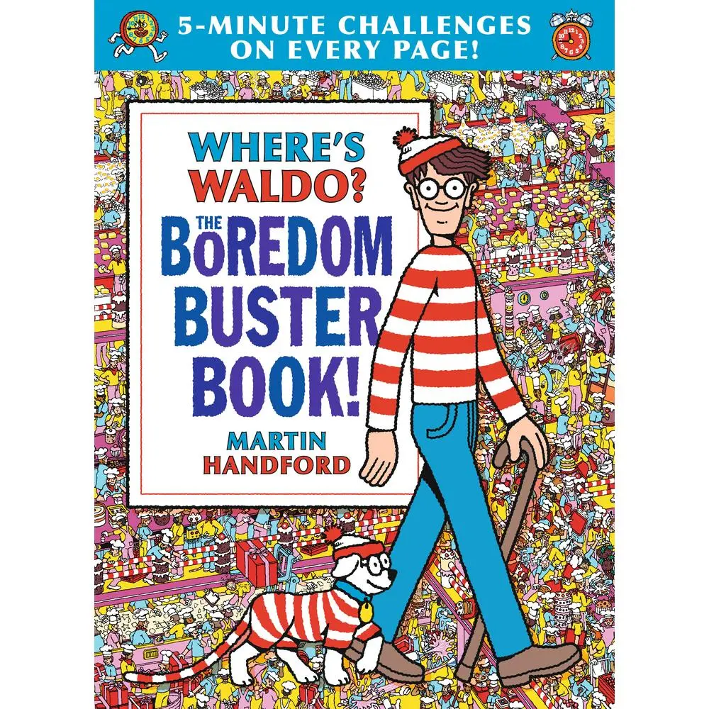 USED Book - Where's Waldo? the Boredom Buster Book: 5-Minute Challenges: (Hidden Object Activity Book with Search & Find Puzzles, Mazes, Connect-The-Dots, Colorin by Handford, Martin (Hardcover) - english