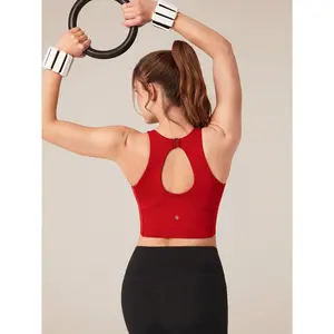 GLOWMODE Control Cutout Halter Round Neck Sports Bra Medium Impact Running Workout Gym Fall Winter