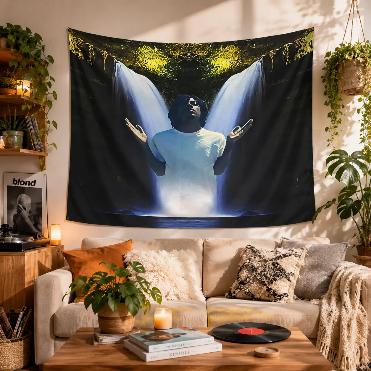 2D Flat, Christopher Reginald Travis Themed Tapestry - Vertical Portrait Wall Hanging Suitable for, High-Quality Printed Fabric with Travis Portrait, Perfect Gift for Living Room, Bedroom, Office & Party Decoration - Room Decorations, 2D Flat