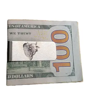 Brahman Bull Stainless Steel Money Clip Wallet Storage Custom Craftsmanship