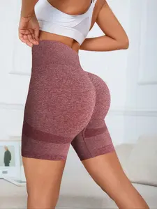 Shein Summer Seamless Abdominal Control Sports Yoga Shorts, High Waisted Shorts, Perfect for Running Fitness Cycling, All Yoga Scenarios