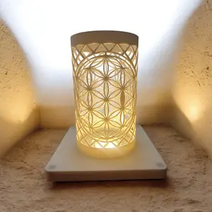 Flower of Life 3d Printed Accent Lamp kit, Luminark Modular Lamp Collection