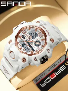 SANDA G Style Digital Wristwatch Women Boys Girl Children Sport Waterproof Electronic Clock Chronograph Calendar Lady Quartz Watch,Fashionable Waterproof Watch with Luminous & Alarm & Calendar Function, Waterproof Multifunctional Watch with Box