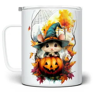 LOFTIPOP Whimsical Fall Halloween Woodland Mouse Mug, Autumn Forest Cottagecore Mug, Witchy Mouse Nature Cup, Designed and Printed in the USA by Loftipop